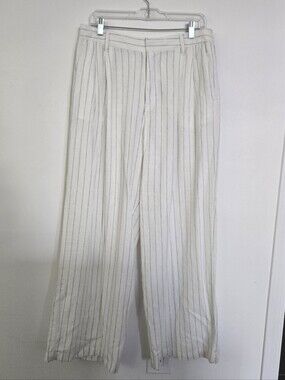 White Striped Linen GAP Trousers